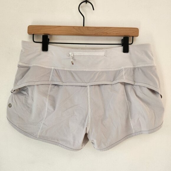 Lululemon Speed Up HR 4" Shorts Grey Running Activewear Athletic Women's 8 - Picture 1 of 7
